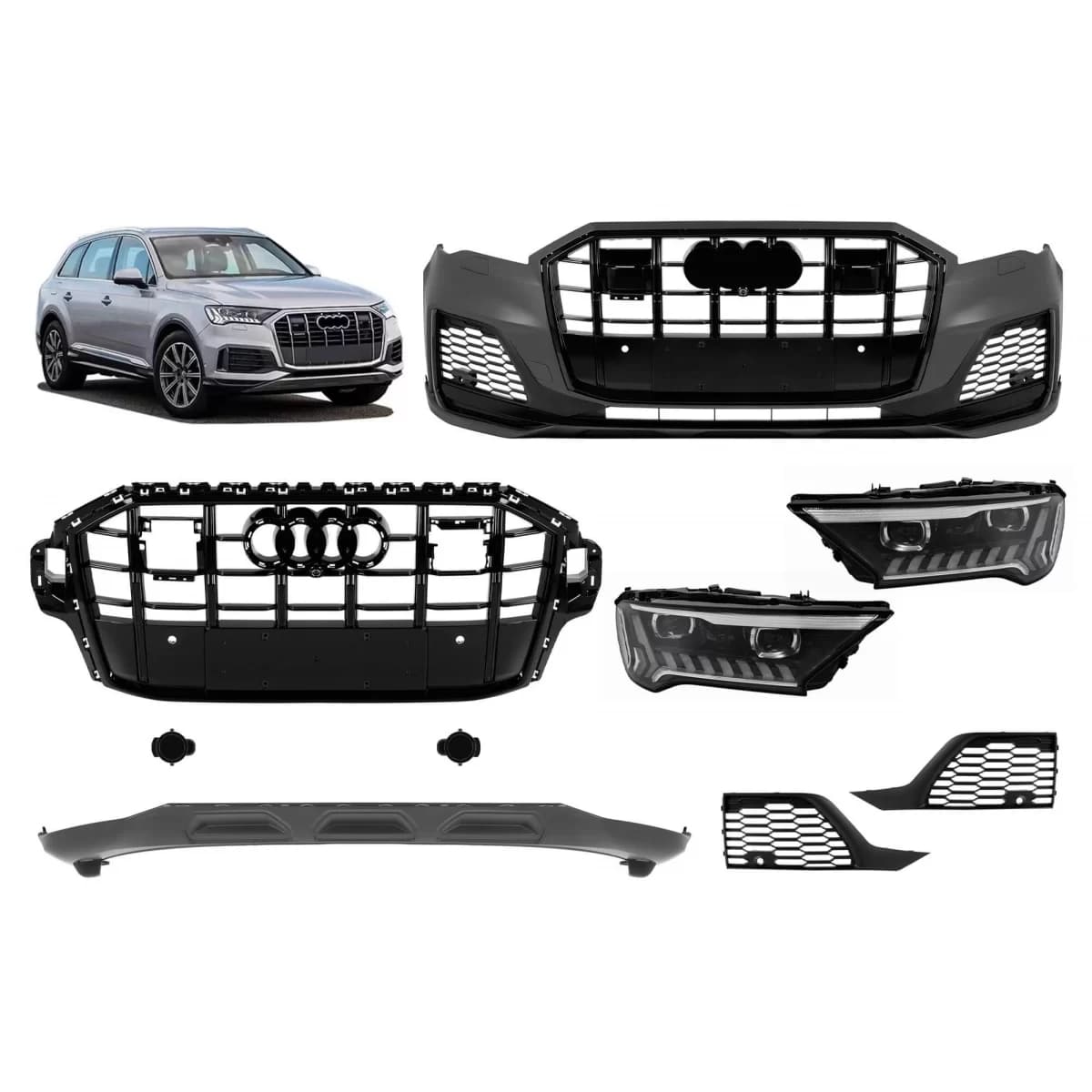 S-type Tuning conversion suitable for Audi Q7 2016-2019 to Q7 2020-2023 front end