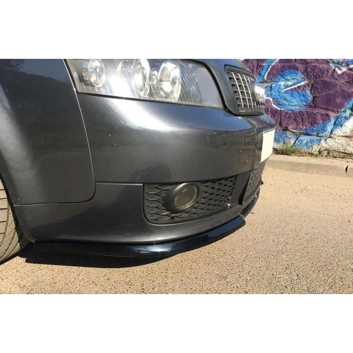 Maxton Design version 1 spoiler suitable for front S-Line bumper on Audi A4 B6 2000-2006, matte black