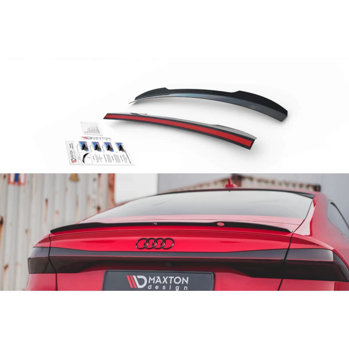 Maxton Design S-Line type spoiler suitable for Audi A7 C8 trunk after 2017, black lacquer