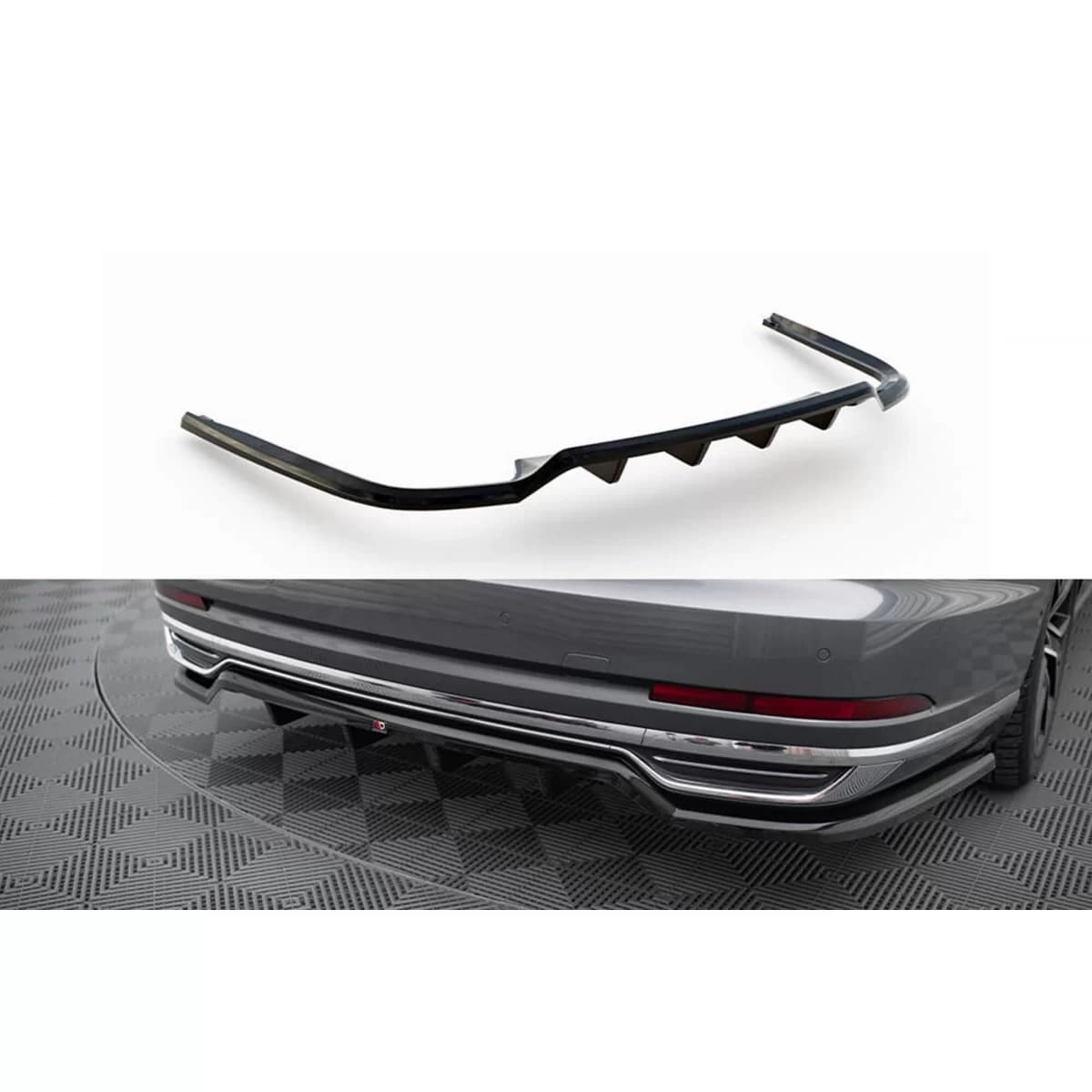 Maxton Design spoiler suitable for rear bumper of Audi A8 D5 2017-2021, black lacquer
