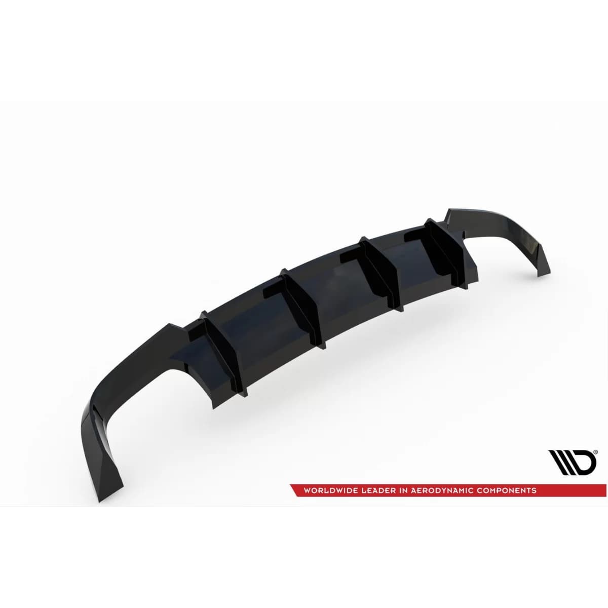 Maxton Design diffuser suitable for rear S6, S-Line bumper on Audi A6 C7 sedan, Avant 2014-2017, black lacquer