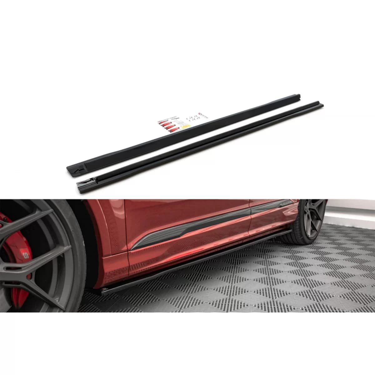 Maxton Design add-ons suitable for Audi Q7 S-Line, SQ7 2019-2023, black lacquer