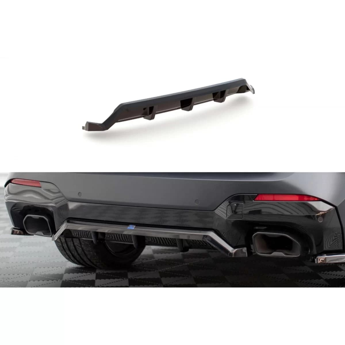 Maxton Design add-on for diffuser suitable for BMW X3 with M package G01 after 2021, black lacquer