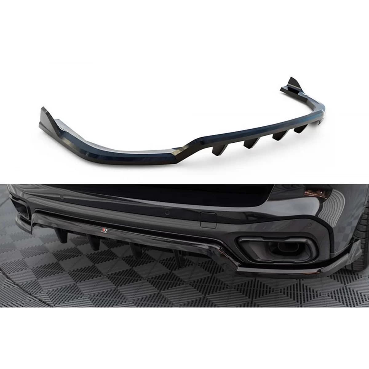 Maxton Design spoiler suitable for rear bumper of BMW X5 G05 with M package 2018-2023, black lacquer