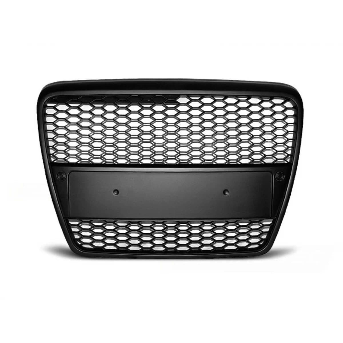 Black matte RS type grille suitable for Audi A6 C6 sedan, wagon 2004-2008 with PDC