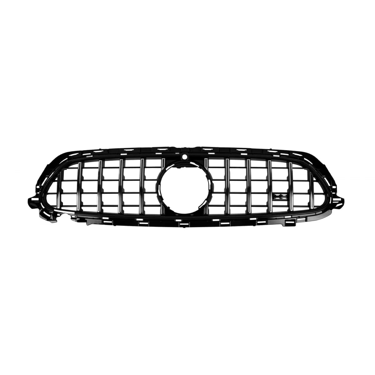 Chrome/black GT type grille suitable for Mercedes E-Class W213 sedan, S213 estate, C238 coupe, A238 cabrio A Design Sport line & Avantgarde, E53 A Design after 2020 with opening for camera