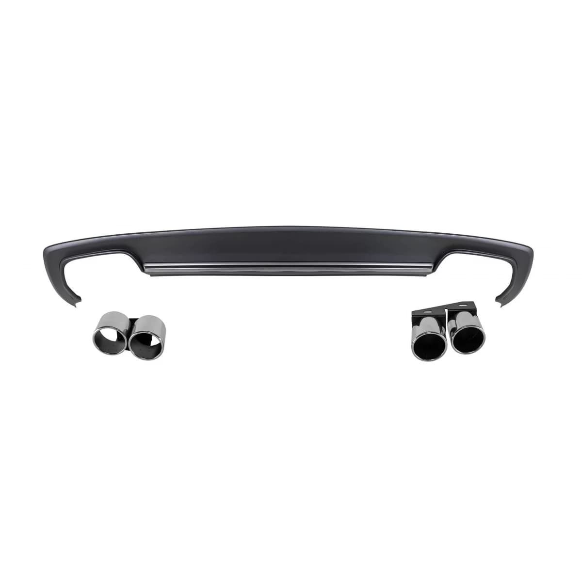 S4 type diffuser with chrome tips suitable for S-line rear bumper for Audi A4 sedan 2012-2015 -oo--oo-