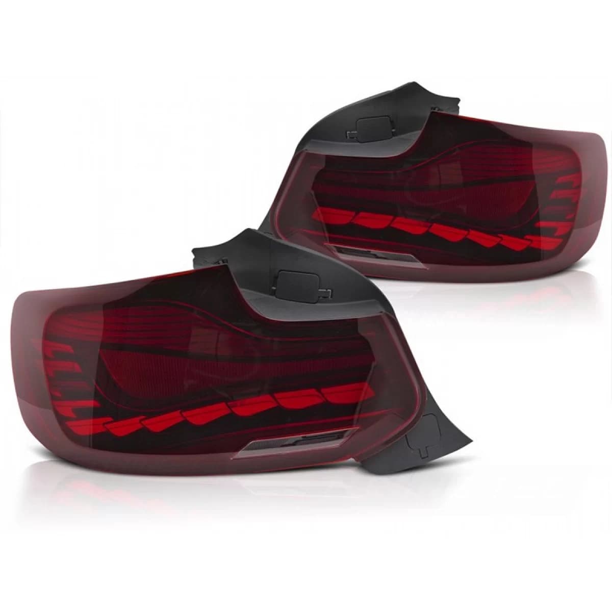 LED tail light set suitable for BMW Series 2 F22 Coupe, F23 Cabriolet 2013-2021, M2 F87 2016-2021, with red base, left and right
