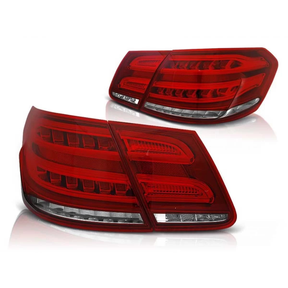 Tuning LED tail light set suitable for Mercedes E-Class W212 2009-2013 red/white, left and right