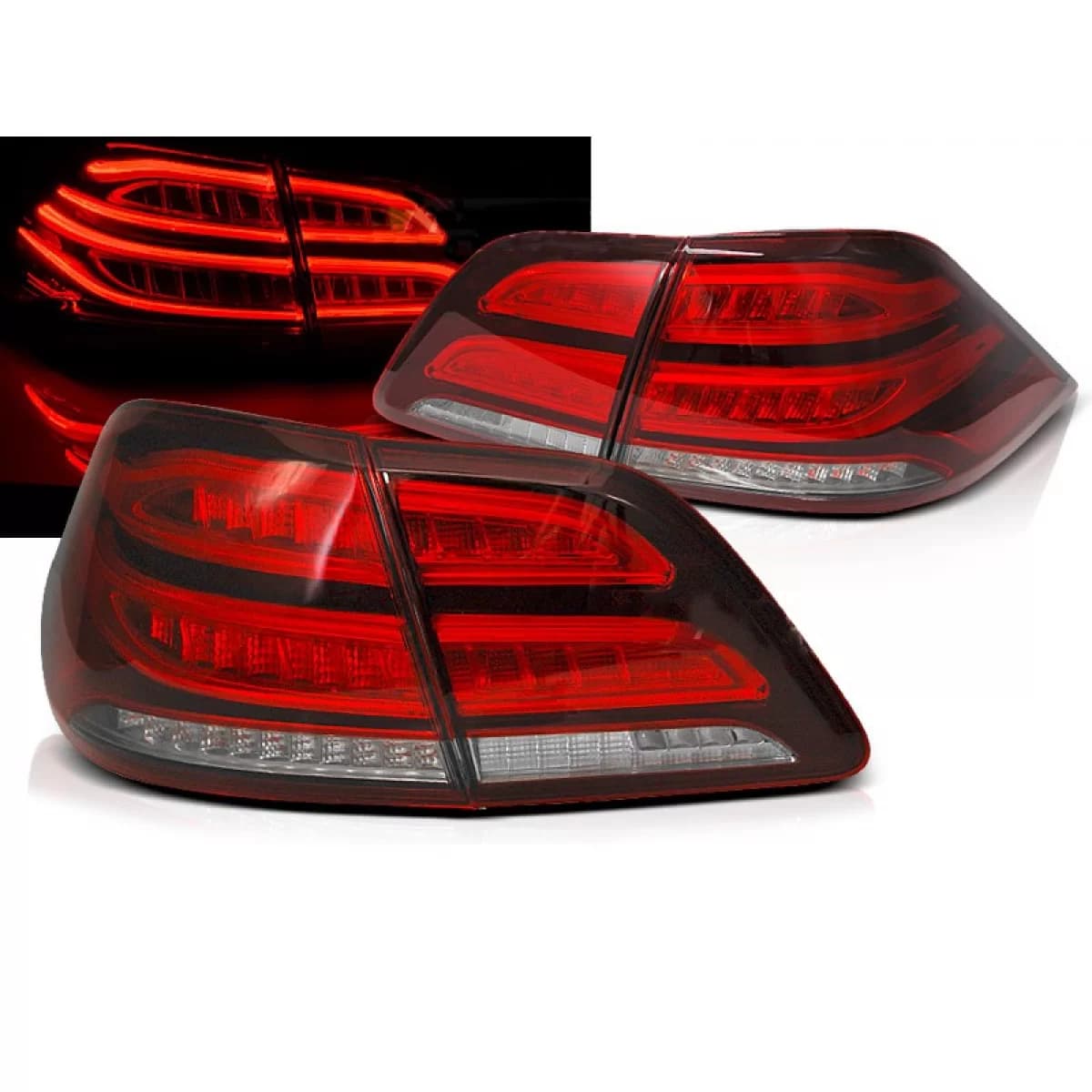 LED tail light set with red and white base suitable for Mercedes M-Class W166 2011-2015