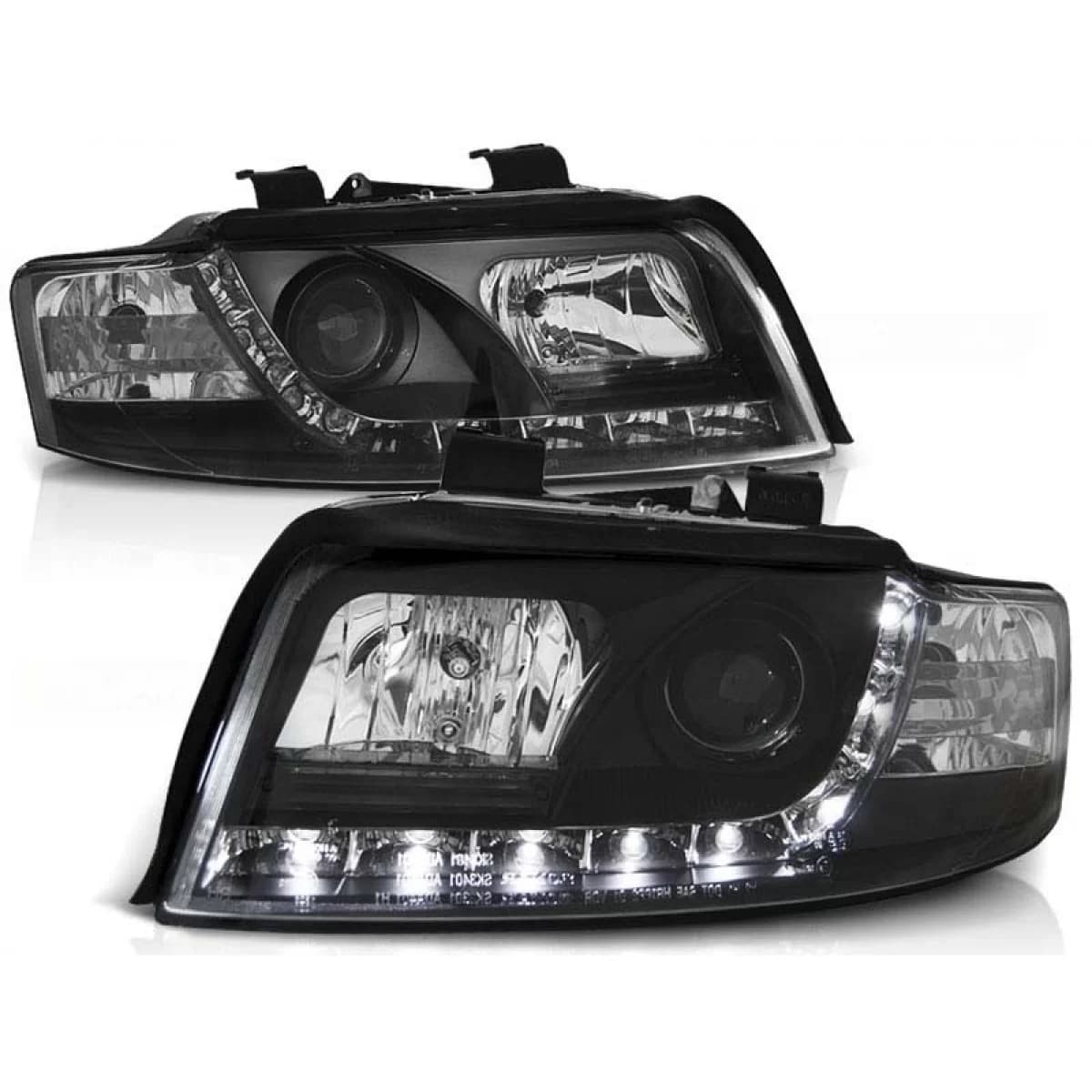 Tuning headlight set with LED lights suitable for Audi A4 B6 10.2000-10.2004 sedan/wagon, left and right