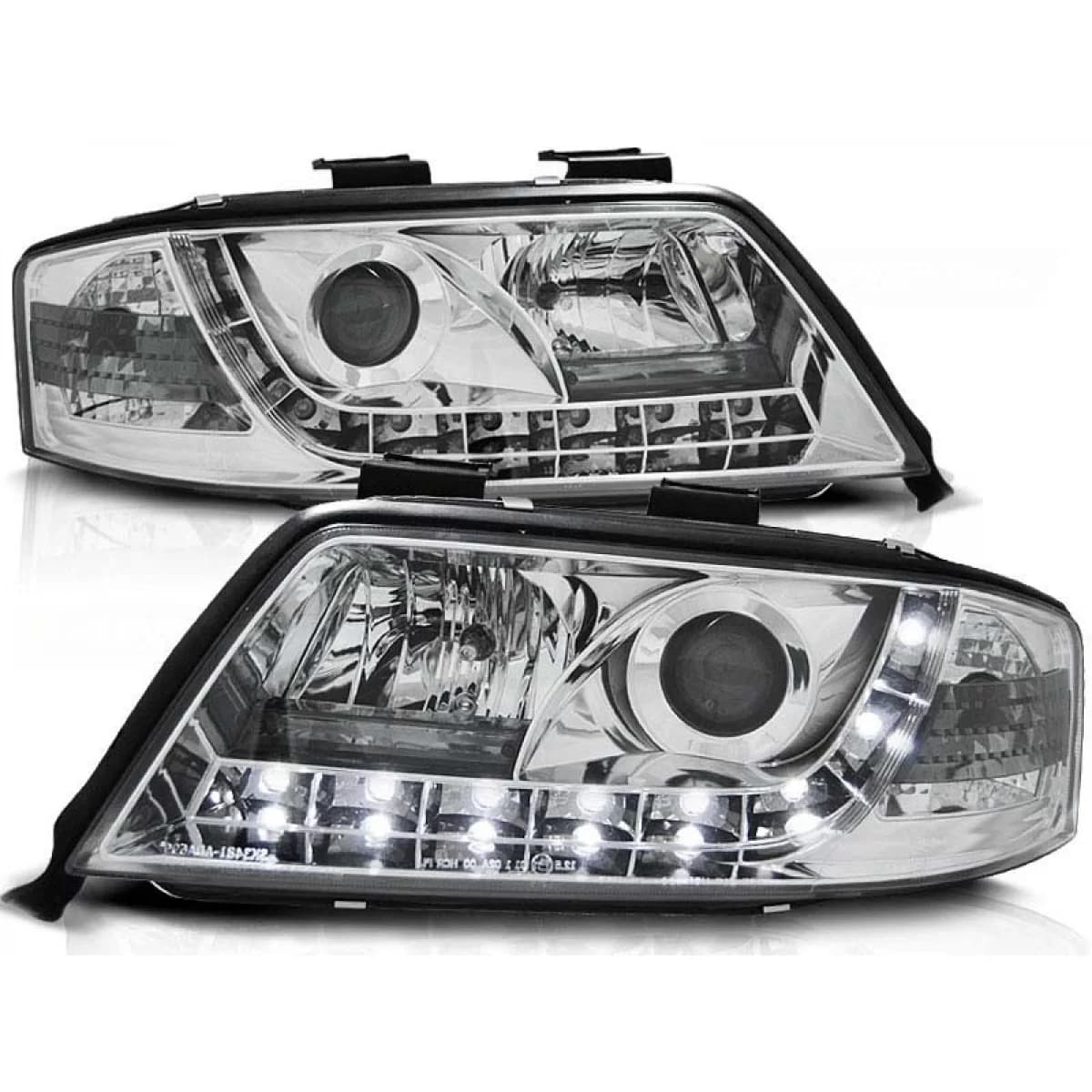 Tuning headlight set with LED lights suitable for Audi A6 C5 06.2001-05.2004 sedan/wagon, left and right