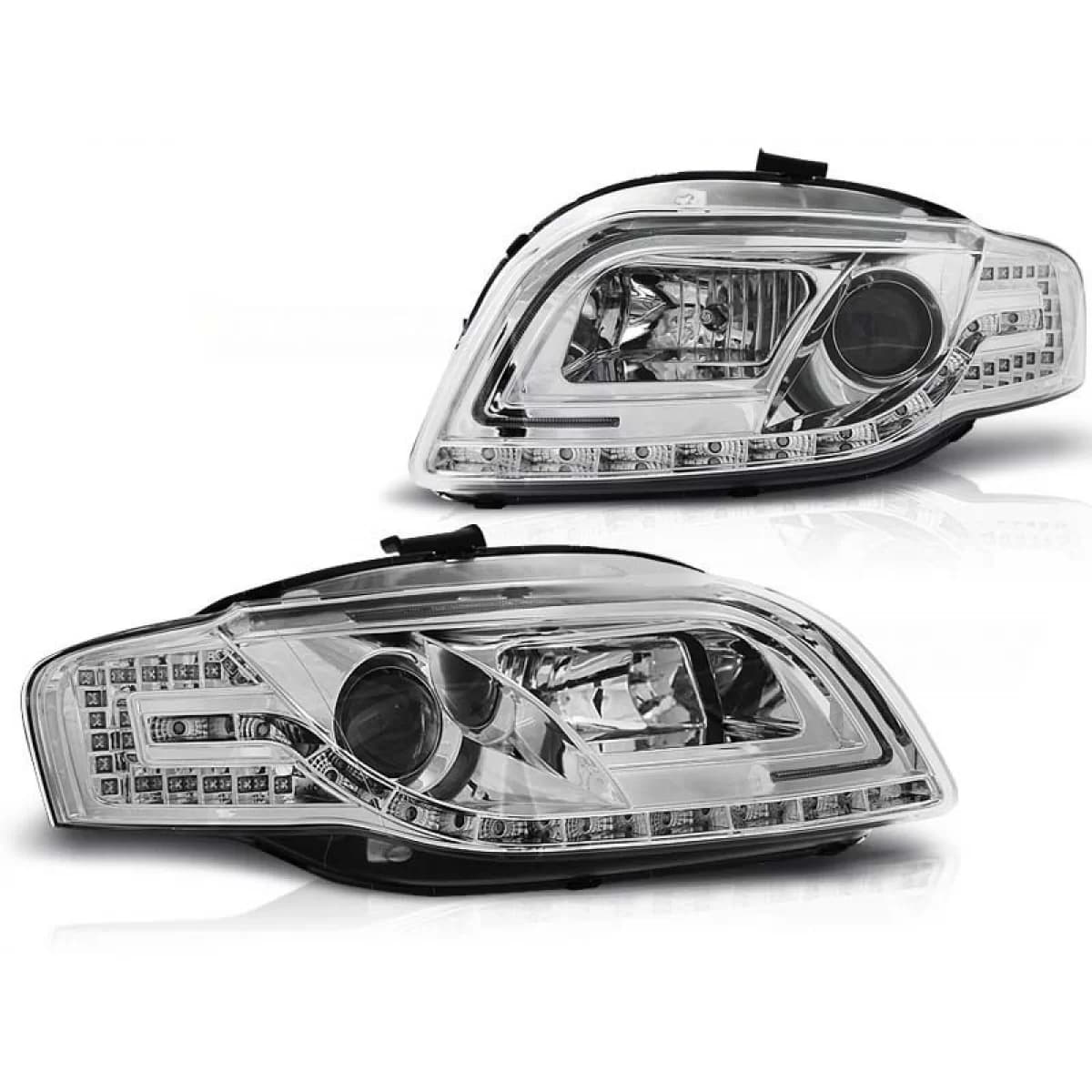 Tuning headlight set with LED lights suitable for Audi A4 B7 11.2004-03.2008 sedan/wagon/convertible, left and right