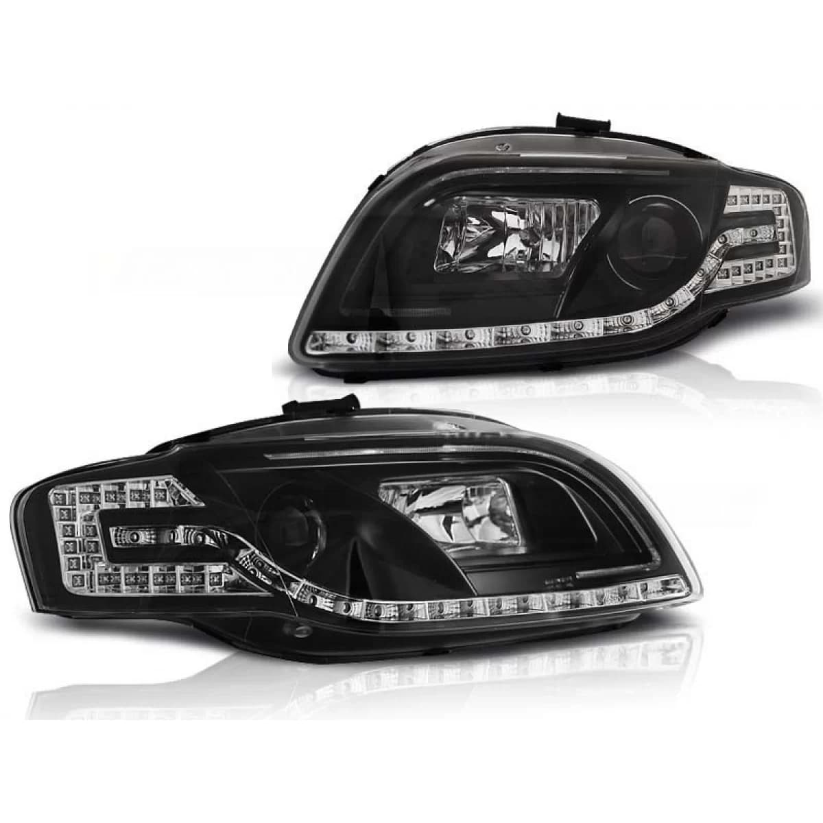 Tuning headlight kit with LED lights suitable for Audi A4 B7 11.2004-03.2008 sedan/wagon/convertible, left and right