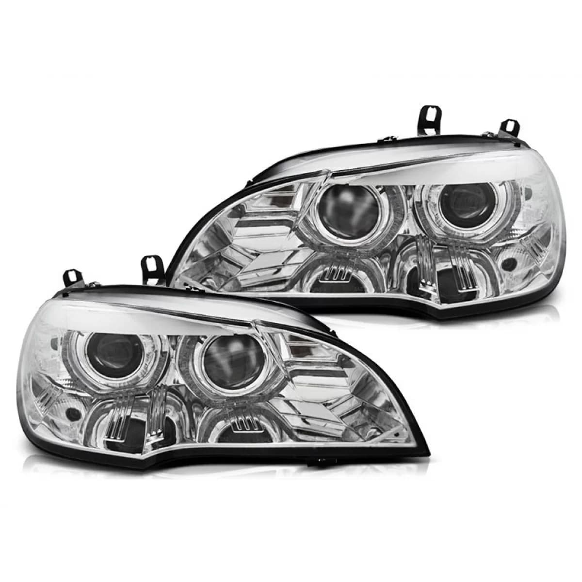 Tuning xenon headlight kit suitable for BMW X5 E70 2007-2010 AFS with chrome base, left and right