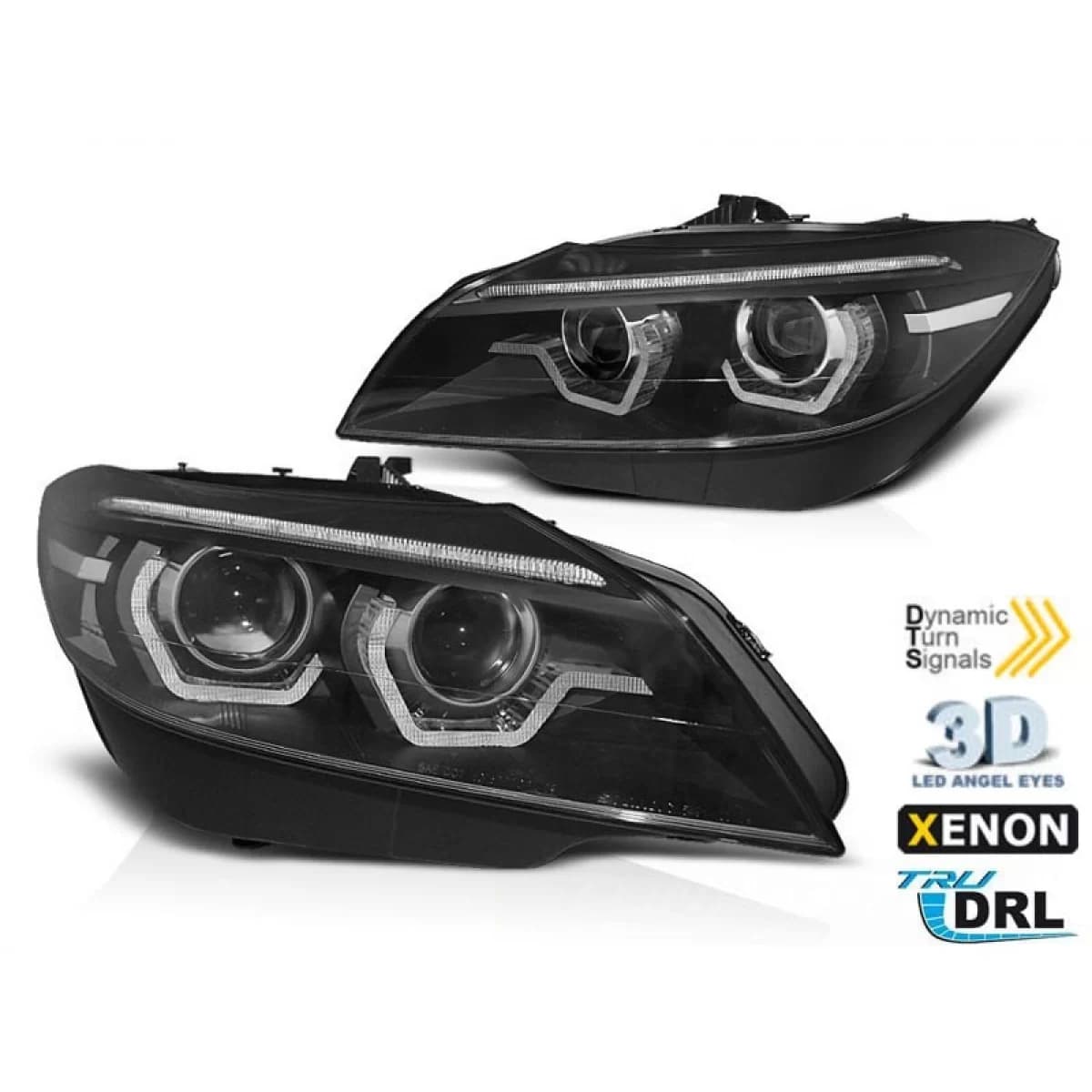 Tuning xenon headlight kit suitable for BMW Z4 E89 2009-2013 with black base, left and right for models without AFS function