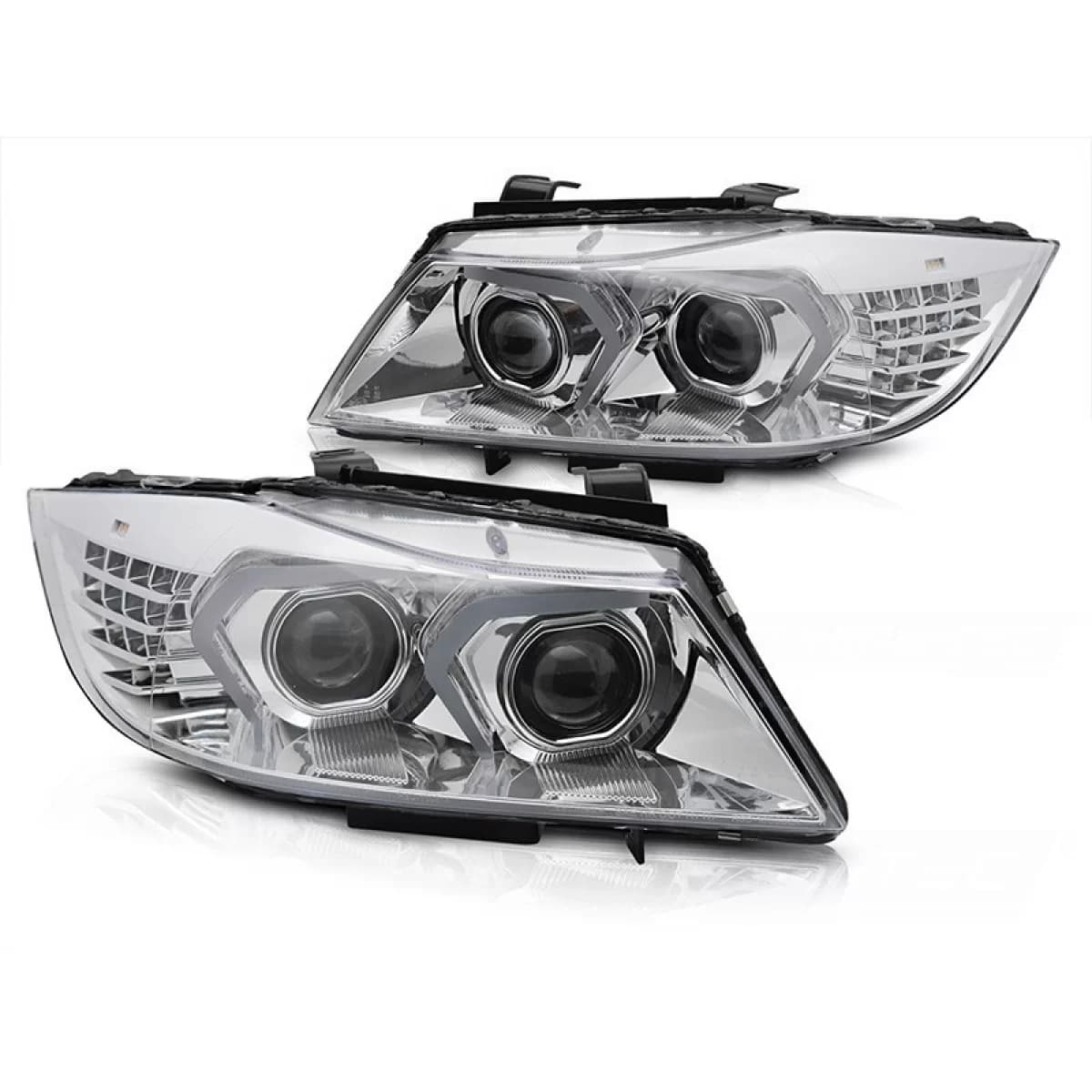 Xenon headlight kit suitable for BMW 3 Series E90 sedan, E91 touring LCI 2009-2011 with chrome base