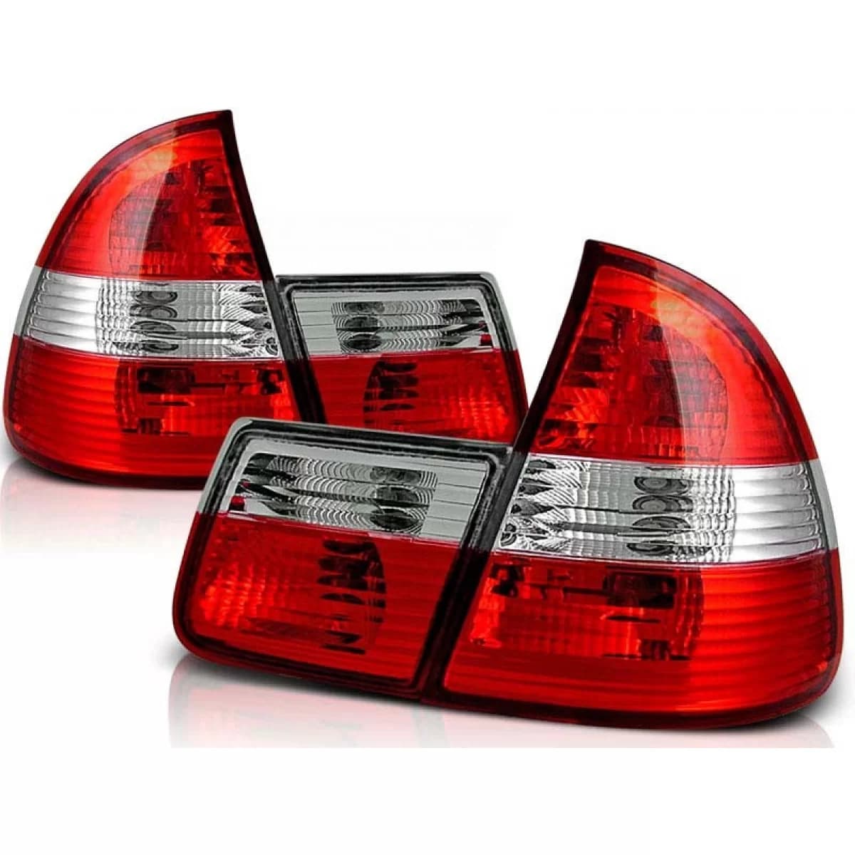 Tuning tail light set suitable for BMW E46 1999-2005 estate with red and white base, left and right