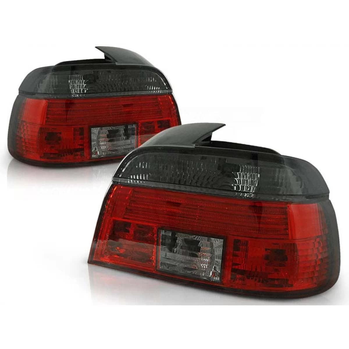 Tuning tail light set suitable for BMW E39 09.1995-08.2000 sedan with red and smoked base, left and right