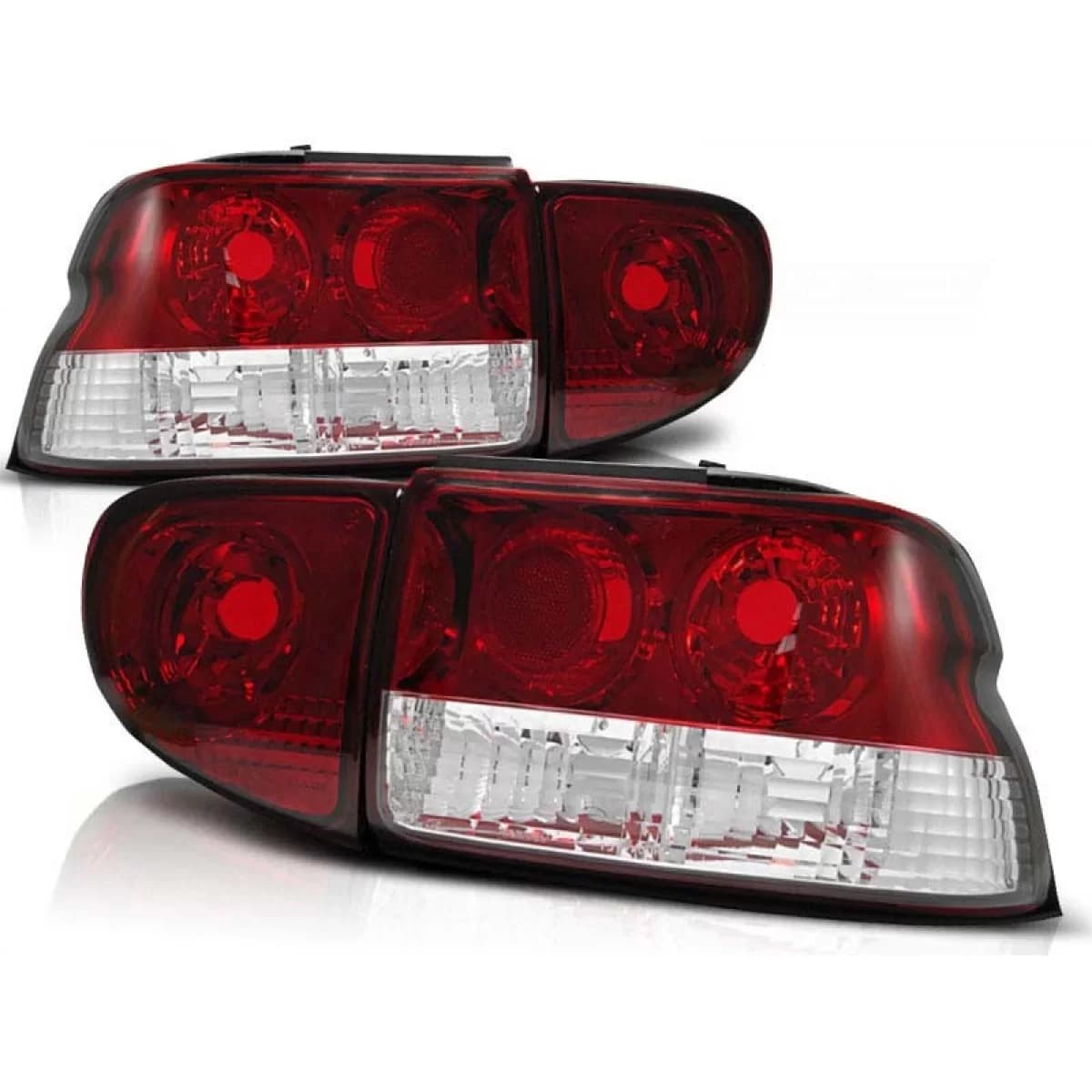 Tuning tail light set suitable for Ford ESCORT MK6/7 1993-2000 sedan, hatchback, convertible with red and white base, left and right