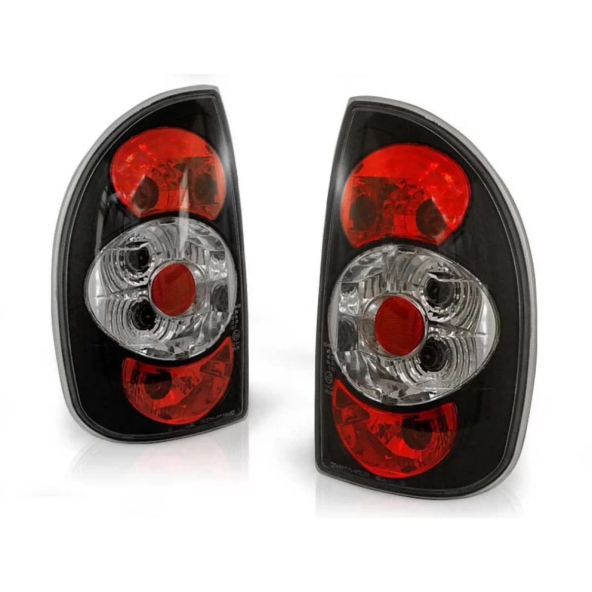 Tuning tail light set suitable for Opel CORSA B 02.1993-10.2000 5 doors with black base, left and right