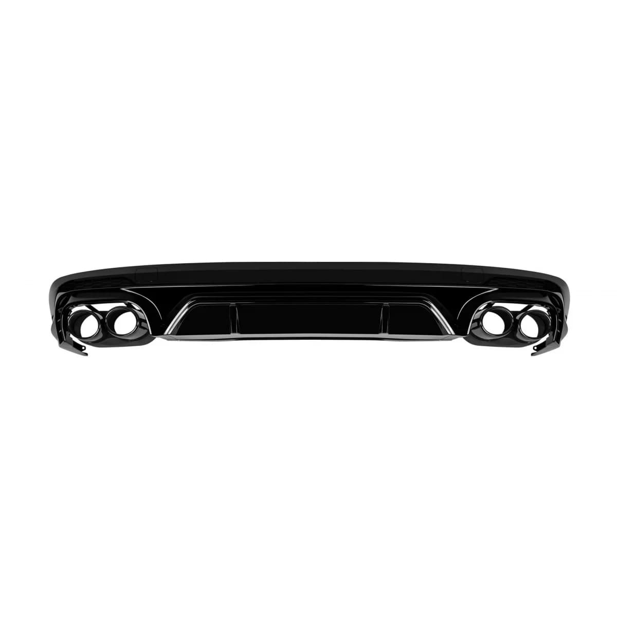 SQ5 type diffuser with black tips suitable for rear S-line bumper on Audi Q5 2018-2022 -oo--oo-