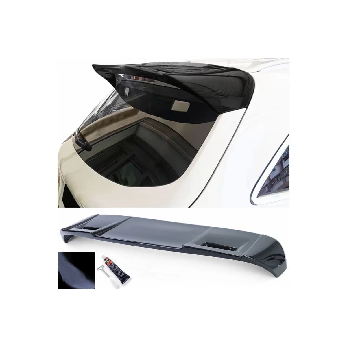 Rear Roof Spoiler Wing Add-on suitable for Mercedes GLC X253 SUV (2015-up) Piano Black