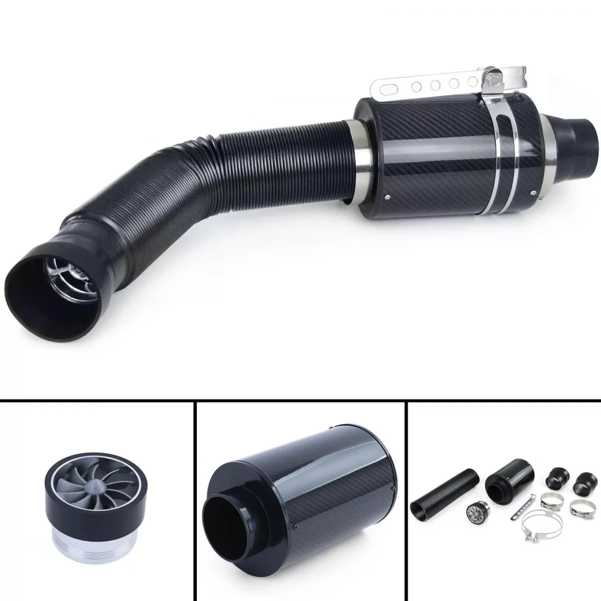 Real carbon airbox sport air filter cold air intake universal set