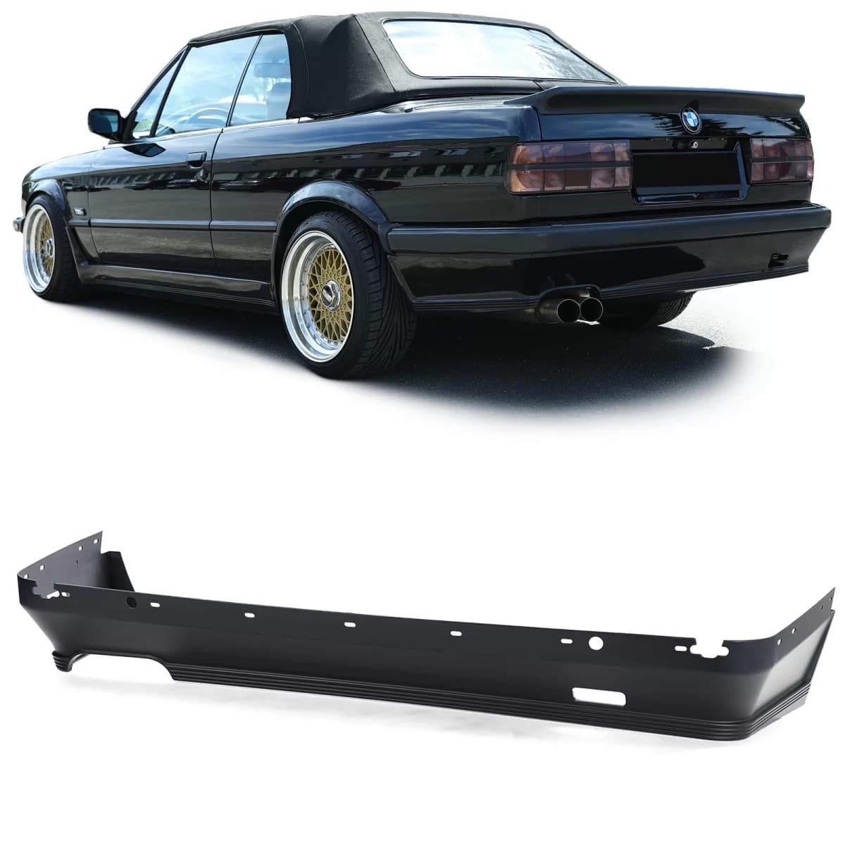 Rear spoiler bumper sport look type 1 suitable for BMW E30 facelift 85-94