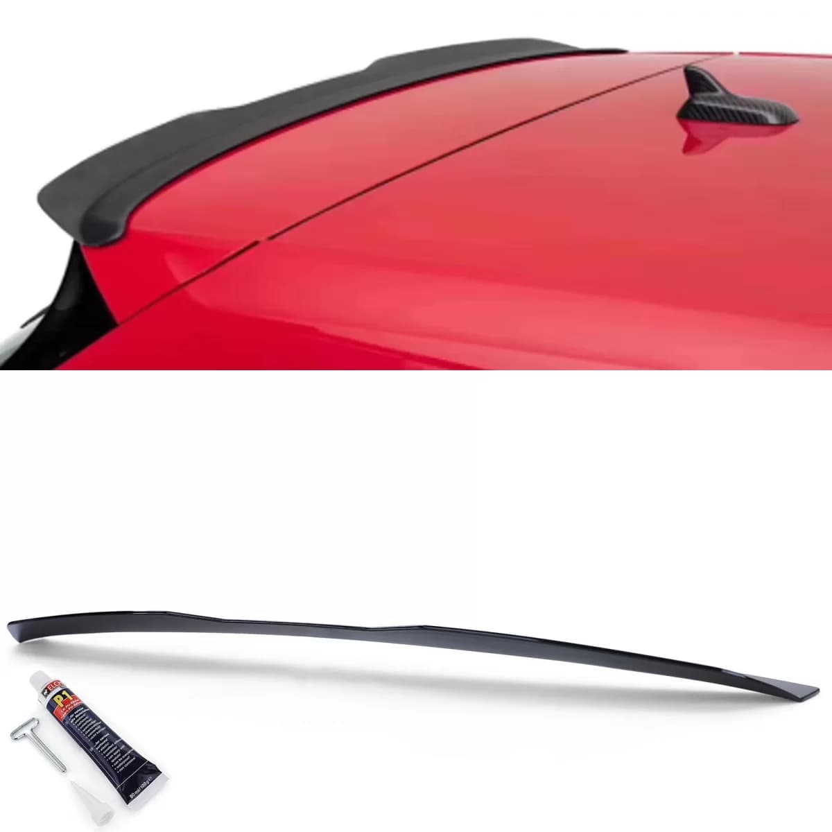 Roof rear spoiler lip gloss black for VW Polo 5 6R 6C Facelift 14-17
