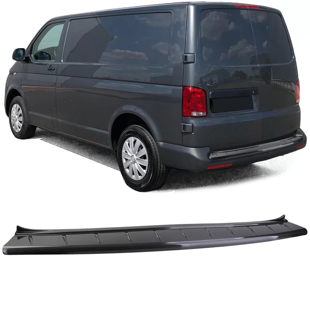 ABS bumper protector carbon look for VW Bus T5 T6 with double door