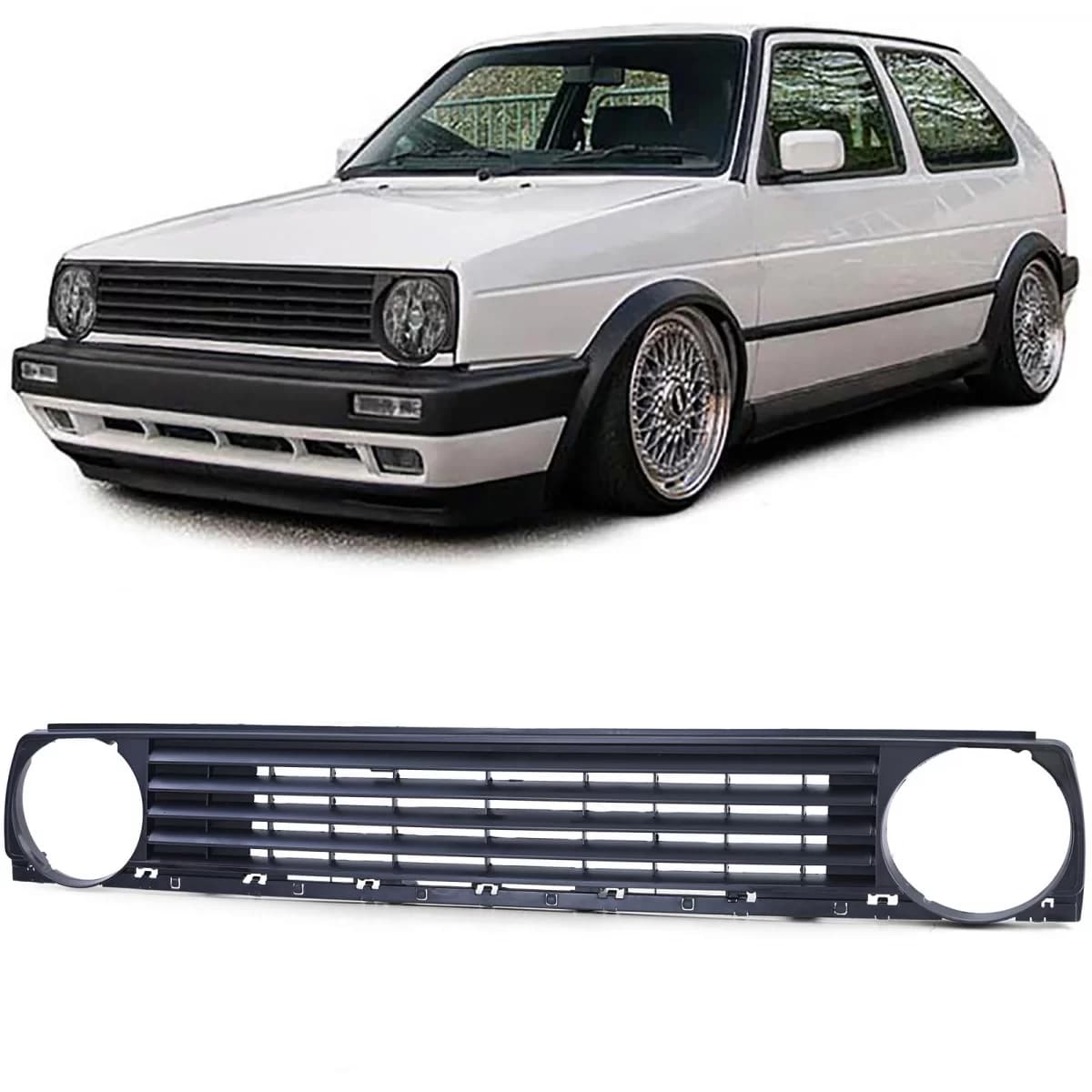 Grille without emblem black for VW Golf 2 83-91