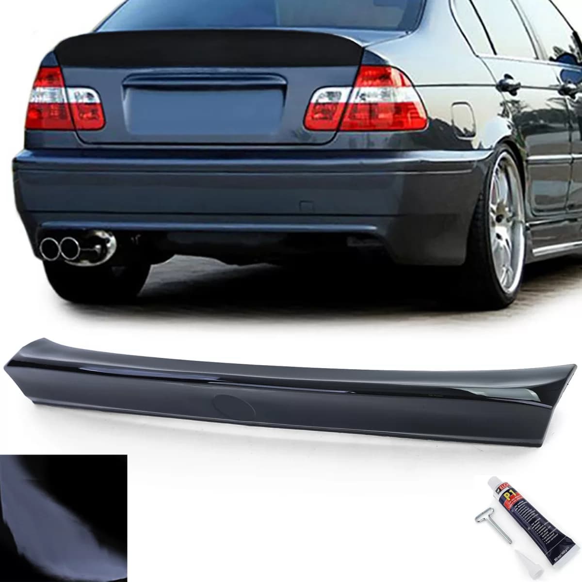 Rear Spoiler Ducktail CSL Gloss Black suitable for BMW 3 Series E46 Sedan 98-05