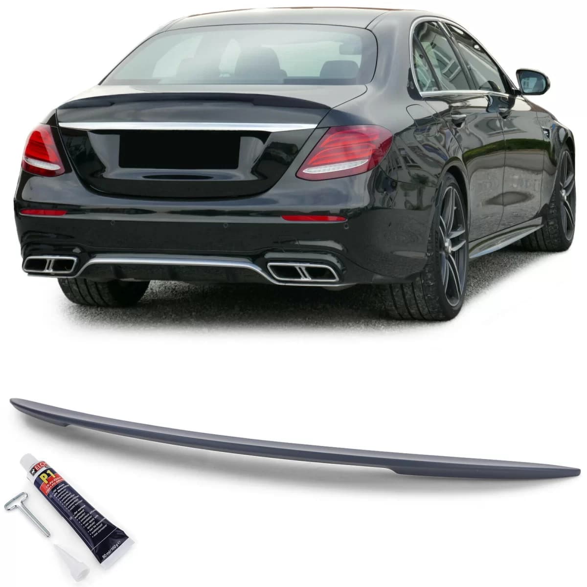 Sport rear spoiler lip with ABE for Mercedes E-Class sedan W213 2016-2020