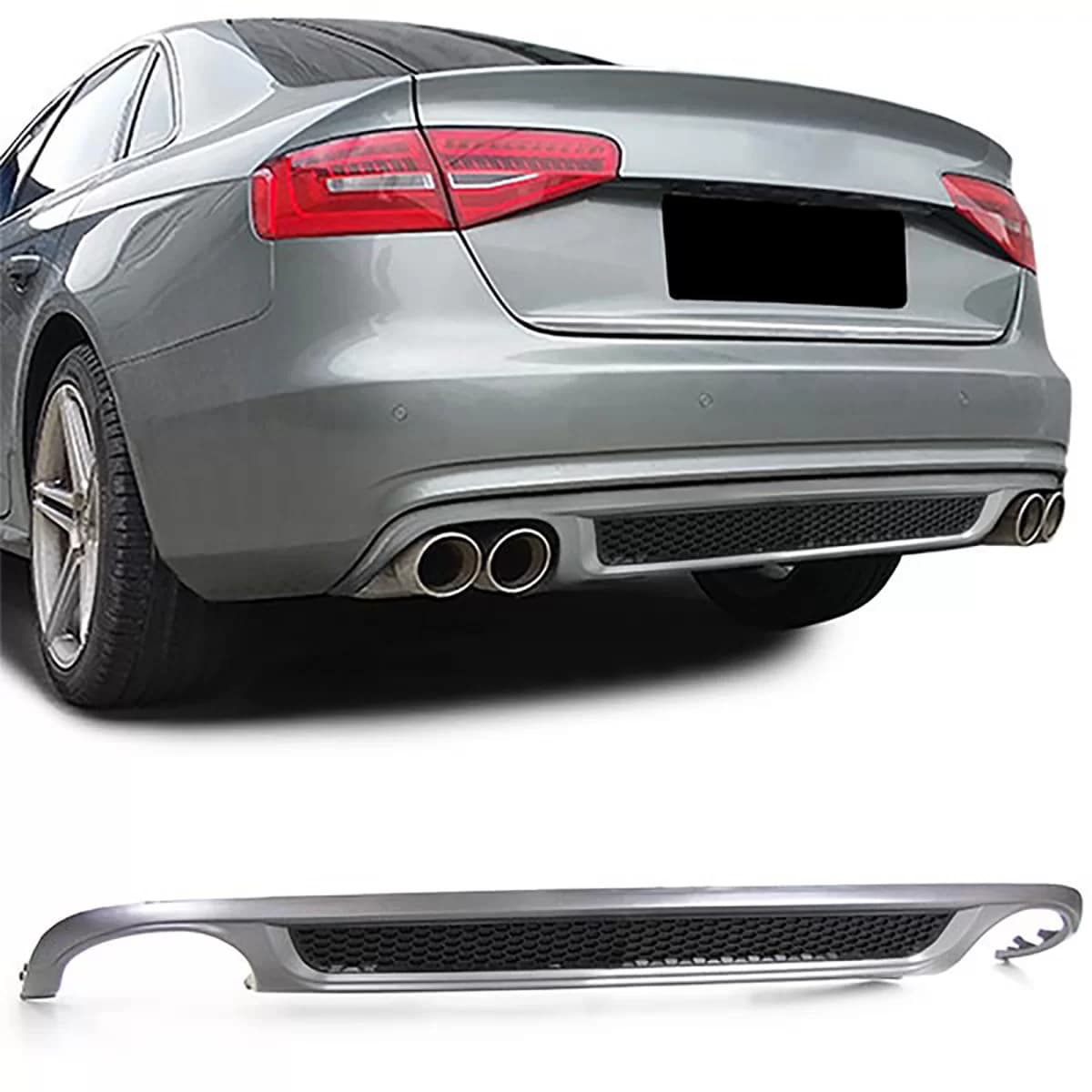Sport rear diffuser insert with mesh for Audi A4 B8 Sedan Avant 07-11