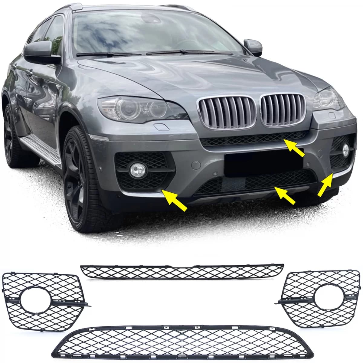 Grille bumper fog light trim set suitable for BMW X6 E71 06-14