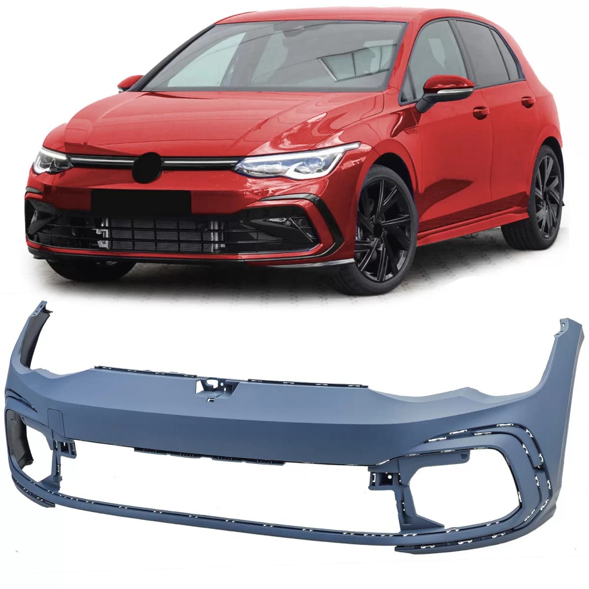 Front bumper pre-primed for VW Golf 8 GTI GTD R-Line 19-24