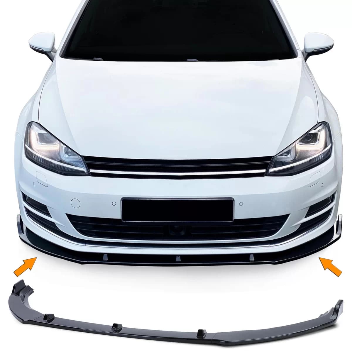 Front spoiler lip spoiler black for VW Golf 7 sedan variant 12-21
