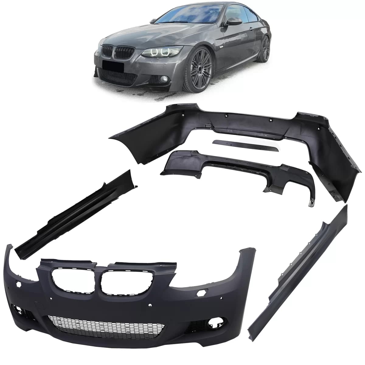 Sport body kit bumper side skirts fits for 3 Series BMW E92 E93 06-10 pre-facelift