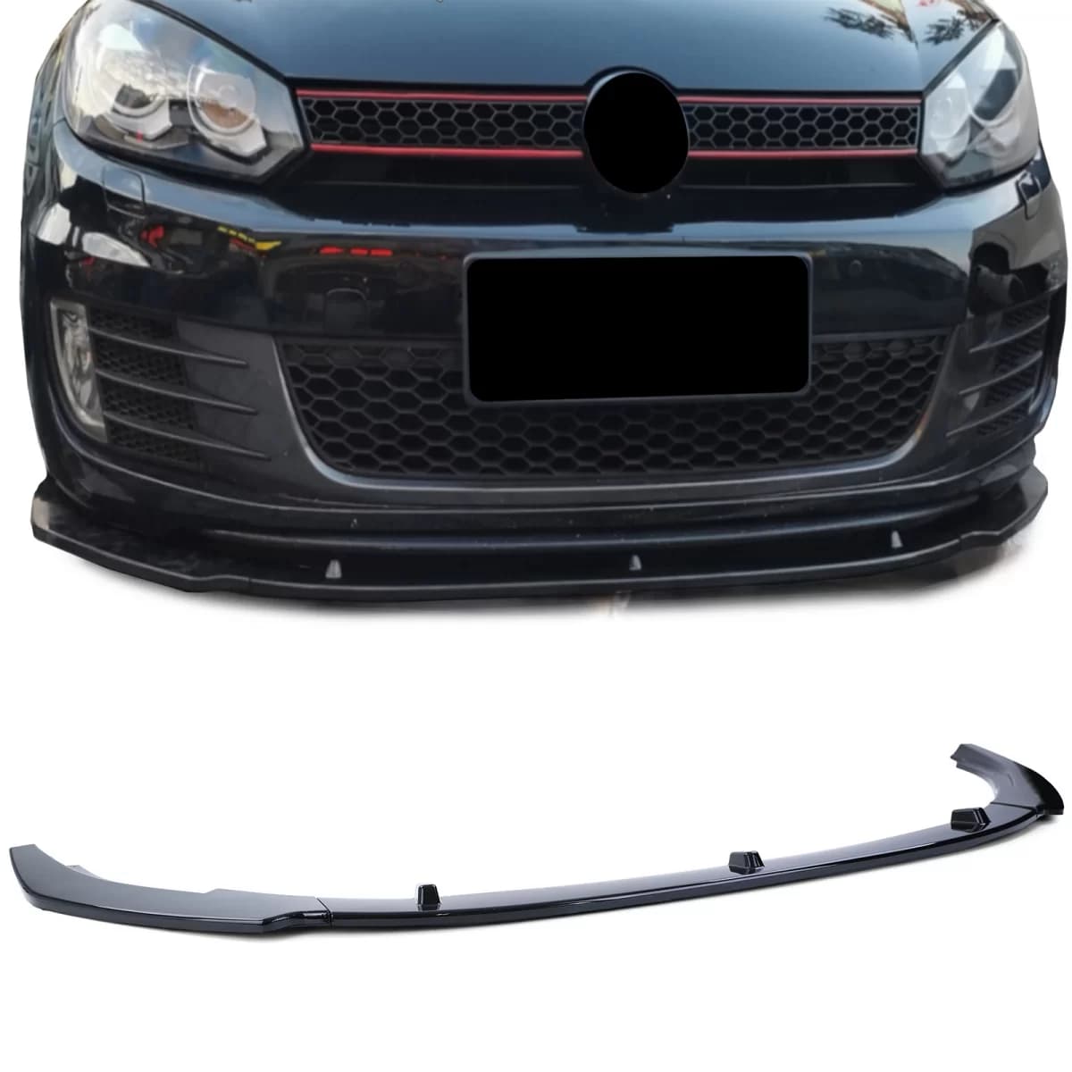 CUP front spoiler lip gloss black for VW Golf 6 GTI 09-13