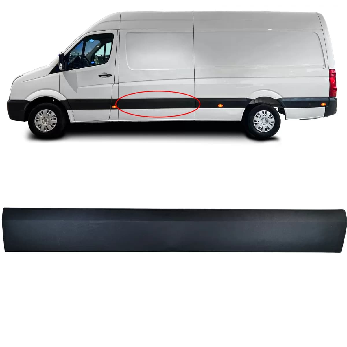 Trim strip sliding door side panel left for VW Crafter 30-50 2E 06-16 L2 L3 L4