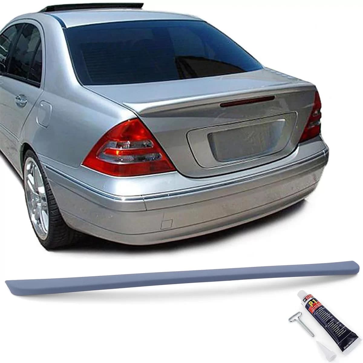 Rear spoiler sport lip with ABE for Mercedes C-Class W203 sedan 2000-2007