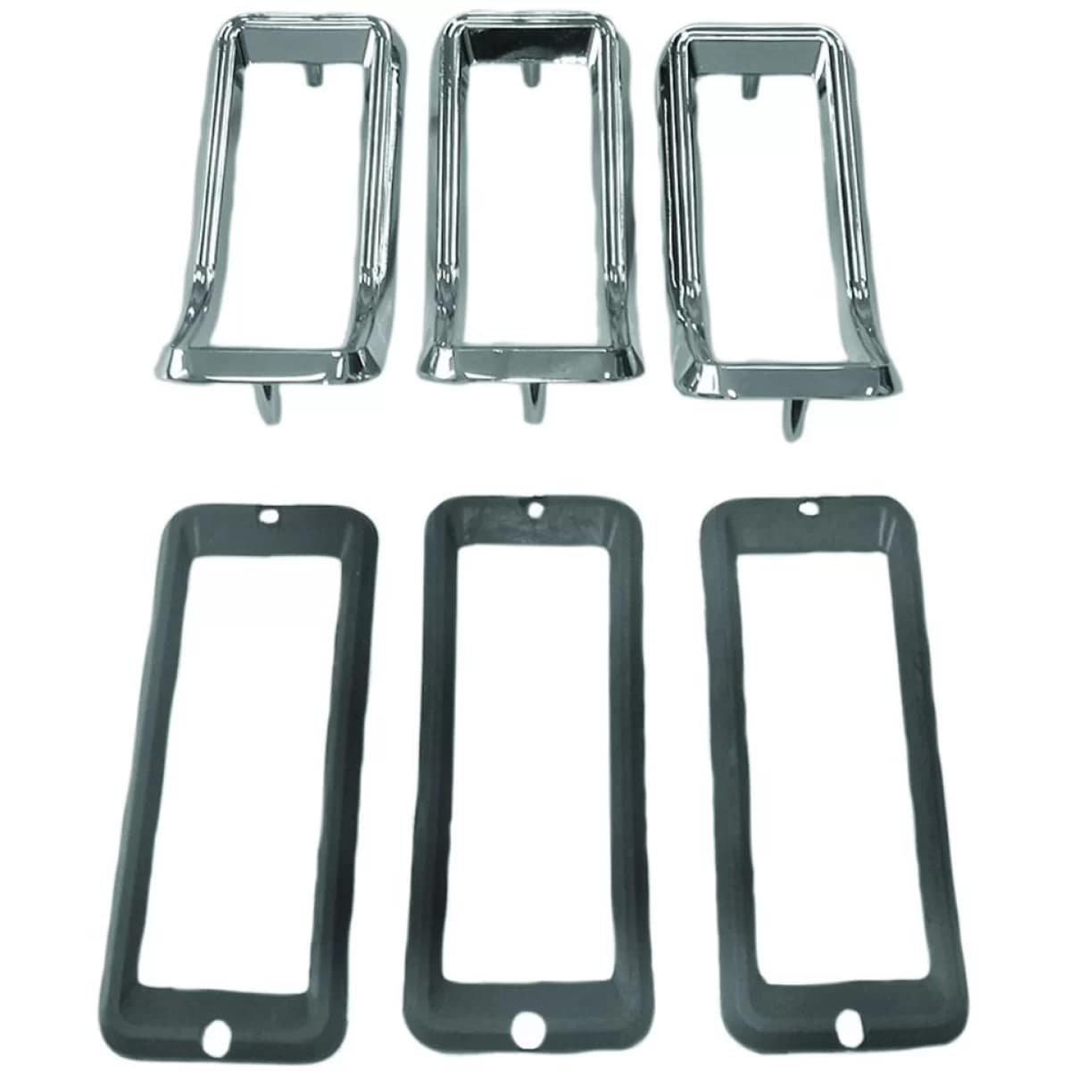 Trim set tail lights 3-piece chrome for Ford Mustang 67
