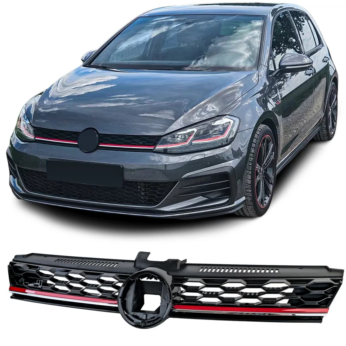 Radiator grille black gloss for VW Golf 7 GTI Facelift 17-20