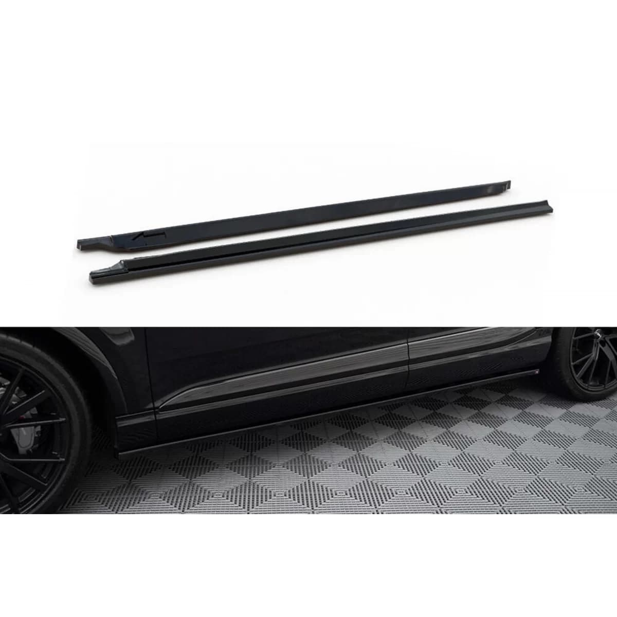 Maxton Design version 2 additives suitable for Audi SQ7, Q7 S-Line 2016-2019, black lacquer
