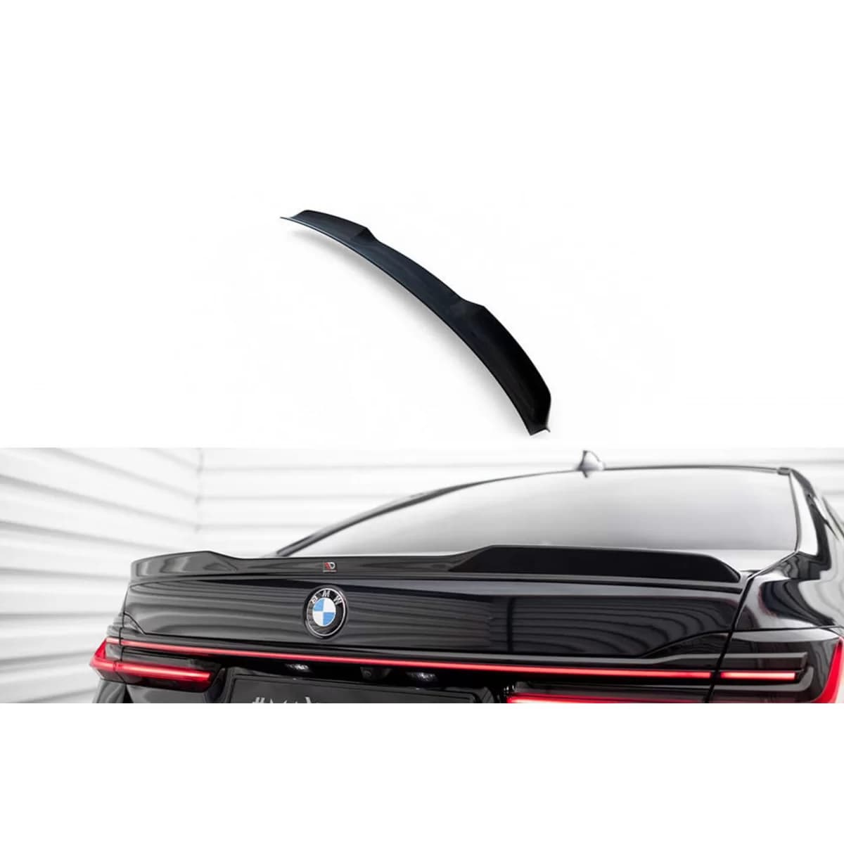 Maxton Design spoiler suitable for BMW 7 Series G11 with M package 2015-2022, black lacquer