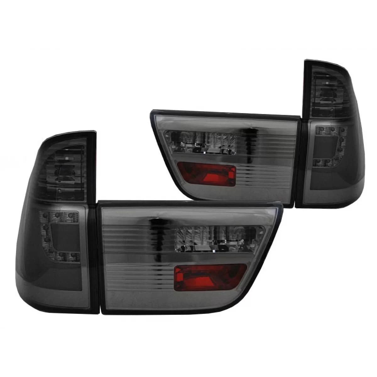 Tuning LED tail light set suitable for BMW X5 E53 1999-2003 smoked base, left and right