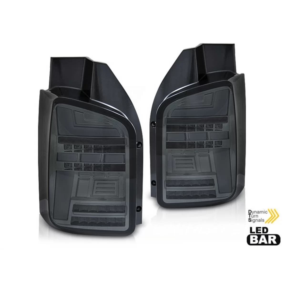 Tuning LED tail light set suitable for Volkswagen T5 2010-2015, fully smoked base, left and right