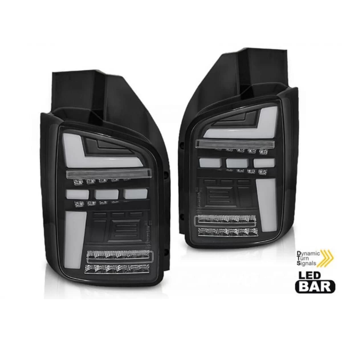 LED tuning tail light set suitable for Volkswagen T5 2015-2019, white and smoked base, left and right