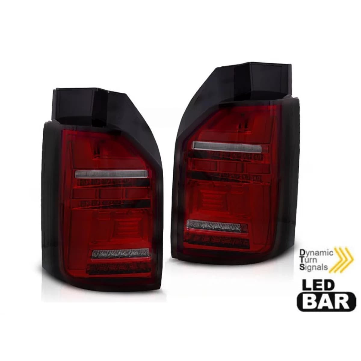 LED tuning tail light kit suitable for VW T6 2015-2019, red smoked base, left and right for the model with factory-installed halogen tail lights